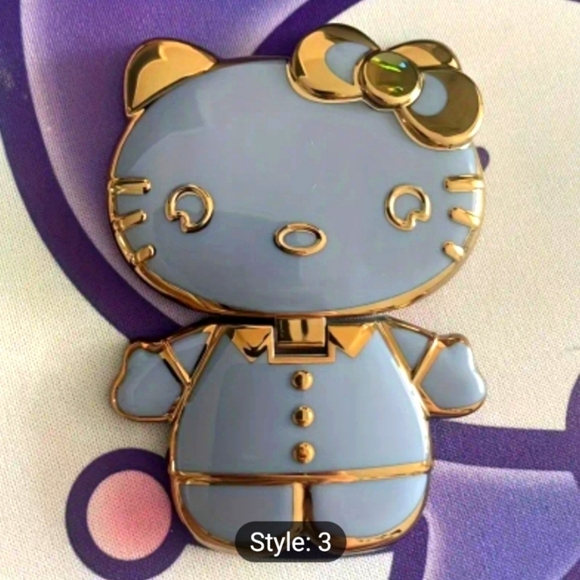 Hello Kitty Rotatable Folding Phone Stand Mirror - BLUE - Picture 1 of 4